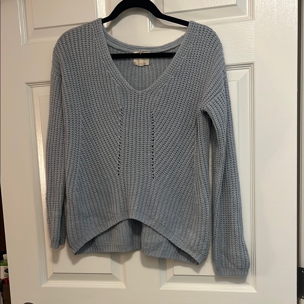 Women's Gray V-Neck Sweater